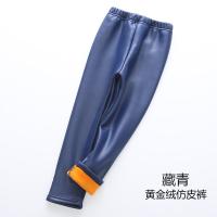 秋冬款儿童打底裤女宝宝童裤女童冬季加绒加厚保暖外穿pu仿皮裤子