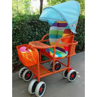 夏春季仿藤推车轻便万向轮婴儿阿斯卡利手推车仿竹藤透气藤编儿童宝宝小车