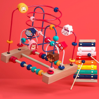 婴儿童绕珠多功能阿斯卡利积木玩具串珠男孩女孩0宝宝1-2-3岁半