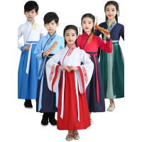 儿童汉服古装唐装2021春秋新款古风咭木咭木(JIMU JIMU)男女孩长袖中国风书童表演服装