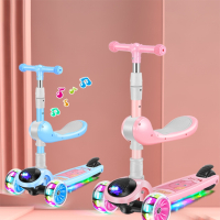 滑板车儿童12-3-6岁小孩三合一女孩公主款阿斯卡利男童可坐可骑滑滑溜溜车