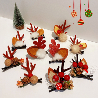 鹿角头饰发卡智扣森系仙女圣诞节超仙配饰发夹对夹拍照发饰可爱发箍潮(若是产品有赠品收到货请联系客服)