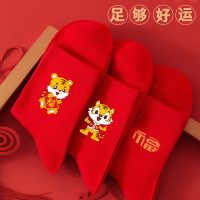 儿童本命年袜子男童女童棉红色过年新年宝宝12岁虎年中大童中筒