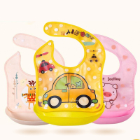 可拆卸宝宝围兜智扣吃饭兜 婴儿童围嘴超软口水兜免洗仿硅胶食饭兜