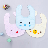 3510条夹棉 口水巾智扣新生婴儿双层按扣围脖 宝宝小围嘴喂饭