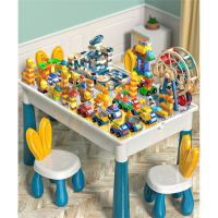 儿童积木桌子女孩多功能拼装益智宝宝拼图大颗粒玩具男孩生日礼物