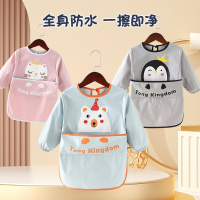 智扣宝宝吃饭罩衣围兜饭兜脏儿童画画围裙男女童小孩反穿衣护衣