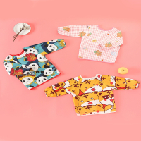 智扣宝宝吃饭罩衣婴儿围兜长袖男童女宝儿童画画衣反穿衣围裙护衣