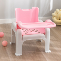 儿童洗头躺椅可折叠餐椅洗头 宝宝家用小孩坐洗发婴儿洗头发床_豪华款带头枕餐盘粉色pvc