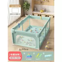 围栏防护栏婴儿地上爬行学步栅栏宝宝室内家用爬垫儿童游戏安全栏_迷雾绿内径120x180cm升级六吸盘大礼包