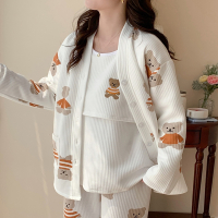 智扣秋冬三件套月子服秋季孕妇哺乳睡衣春秋套装怀孕期产后哺乳衣冬季