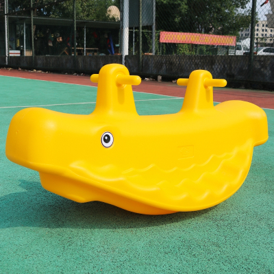 智扣幼儿园动物跷跷板塑料翘翘板户外儿童玩具游乐场设备体育活动器材_黄色双人鲸鱼
