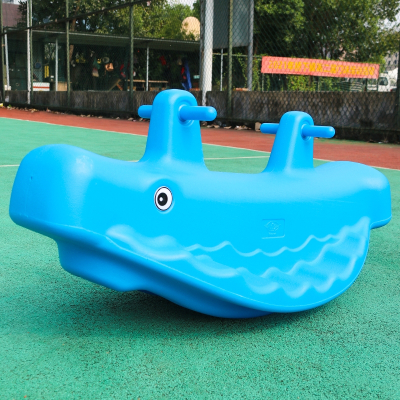 智扣幼儿园动物跷跷板塑料翘翘板户外儿童玩具游乐场设备体育活动器材_蓝色双人鲸鱼