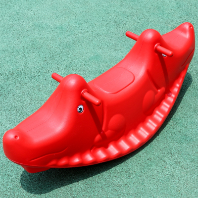 智扣幼儿园动物跷跷板塑料翘翘板户外儿童玩具游乐场设备体育活动器材_红色双人鳄鱼