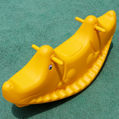 智扣幼儿园动物跷跷板塑料翘翘板户外儿童玩具游乐场设备体育活动器材_黄色双人鳄鱼