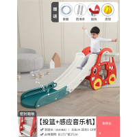 智扣宝宝滑滑梯2至10岁多功能折叠滑梯室内家用儿童小型小孩家庭玩具3_加长全密封卡丁车框感应音乐中国红
