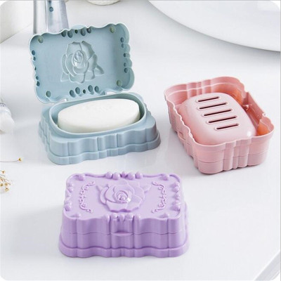 春彩 (拍1发2 拍2发4) 欧式花朵肥皂盒洗脸香皂盒沥水皂托置物架