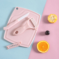 [买就送挂钩]陶瓷水果刀套装三件套家用多功能瓜果刀创意宝宝辅食刀削皮刀