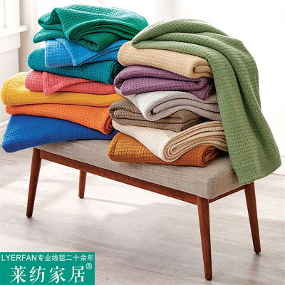 厂家直销纯棉线毯春秋空休闲毯毛巾被床单盖毯沙毯可定制
