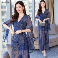 女神范阔腿裤红两件套夏季女2019女人味薄款雪纺衫飘逸大脚套裤预售定制款韩版潮牌