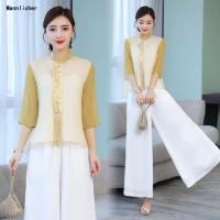 改良唐装少女2019新款复古中国风盘扣上衣旗袍日常汉服民族风夏装预售定制款韩版潮牌