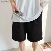 新款裤子女2019新款夏季韩版宽松卷边阔腿工装短裤学生休闲五分裤预售定制款韩版潮牌