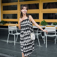 2019夏季新款韩版时尚开始大码中长款无袖背心蛋糕裙吊带连衣裙女预售定制款韩版潮牌