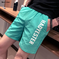 19夏季社会小伙帅气薄款短裤青年潮流户外沙滩运动四分裤字母裤子预售定制款韩版潮牌