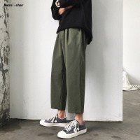 潮牌ins火的裤子男韩版潮流夏季男生宽松直筒九分哈伦裤帅t风夏装预售定制款韩版潮牌