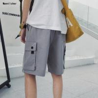 夏季工装短裤男韩版潮流5分五分裤潮裤子ins宽松沙滩裤风红男预售定制款韩版潮牌