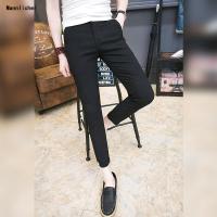 红九分裤男休闲修身小脚裤社会精神小伙裤子快手红人紧身裤男预售定制款韩版潮牌