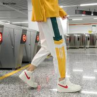 红裤子男抖音九分宽松ins潮流运动束脚裤阔腿夏季薄款裤子男预售定制款韩版潮牌