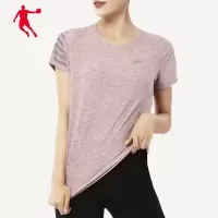 乔丹短袖T恤女夏季新款女装紫色宽松透气半袖速干健身瑜伽运动服运动T恤