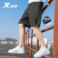 特步运动短裤男薄款跑步五分裤宽松休闲速干冰丝潮沙滩裤中裤