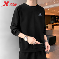 特步卫衣男圆领2022秋季新款男士针织长袖男装款休闲运动上衣运动卫衣