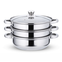 蒸锅不锈钢双层多用专用汤锅家用火锅加厚煤气炉电磁炉多层锅具 28cm汤蒸锅[二菜一汤]