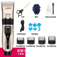 纳丽雅(Naliya)理发器推剪成人家用剃头发刀充电动式儿童飞剪剃刀电剪刀推刀 B款土豪金[套餐1]+平剪+围布
