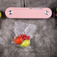 作简单干湿两用 小型家用便携纳丽雅(Naliya)真空机 食品保鲜包装机 粉红色送10个袋子