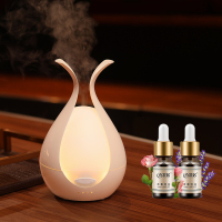 香薰加湿器家用 卧室纳丽雅(Naliya)大雾量超声波香薰机净化空气加湿器办公室 花苞暖灯+2瓶精油收藏加购送精油