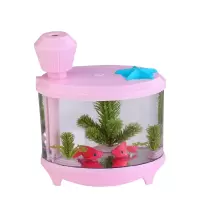 迷你USB鱼缸加湿器纳丽雅(Naliya)家用空调房卧室 鱼缸灯加湿大容量孕妇婴儿 粉红色