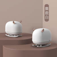雪橇鹿迷你加湿器小型便携式宿舍学生卧室纳丽雅(Naliya办公室桌面usb车载家用 空调房空 麋鹿白☆气氛灯☆雾大 