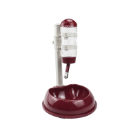 狗狗水壶挂式喝水食盆宠物狗碗纳丽雅自动喂水猫咪狗二合一喂食器饮水器 饮水器棕红 M-中型