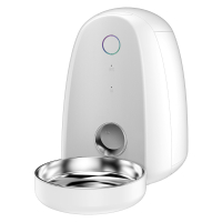 宠物自动喂食器纳丽雅猫小型犬泰迪定时定量投食器加菲猫喂食机 象牙白色