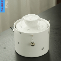 宠物猫咪智能饮水器喝水机納丽雅加热USB无水断电过滤带氧自动循环陶瓷 大号白瓷-金饭碗恒温+usb无水断电