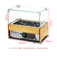 商用火山石烤肠机电热方形納丽雅石头烤肠机台湾烤热狗机香肠烤炉 军绿色