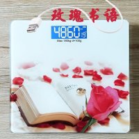 可选充电电子秤纳丽雅体重秤家用精准健康人体秤成人称重称体重计器 充电款26*26-玫瑰书语
