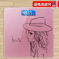 USB可充电电子称纳丽雅体重秤精准家用健康秤人体秤女生宿舍称重计可爱 26*26思美人USB充电款