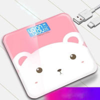 电子体重秤纳丽雅成人家用健康称测人体仪称重秤小型精准计 USB充电款6 其他