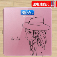 USB可充电电子称纳丽雅体重秤家用健康秤人体秤成人称重计器准 26*26思美人7号电池款