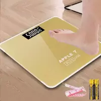 家用体重秤纳丽雅人体称健康秤平板称电子秤磅成人称体重计重器 苹果7土豪金电池款